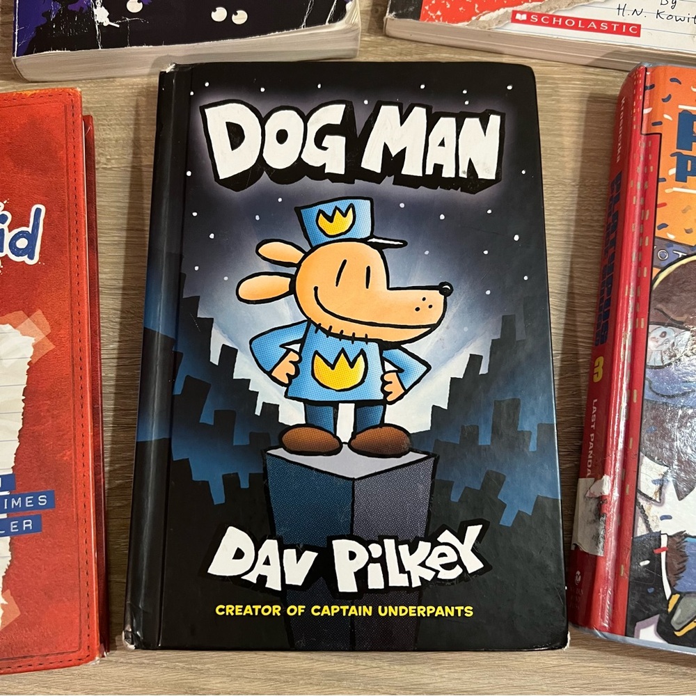 Boys Graphic Novel Book Lot Dog Man Wimpy Kid 5 Book Set Grades 3-6 - Picture 2 of 15